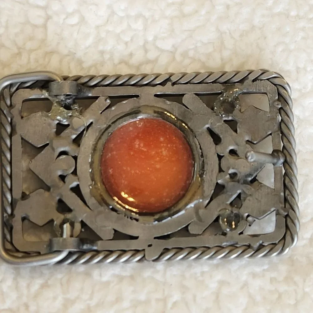 Alabama Crimson Tide Silver Tone Metal Rhinestone Belt Buckle Block A Elephant